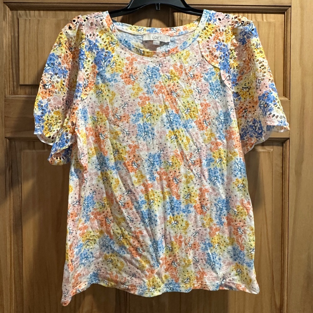 LOFT Women's Floral Multicolor Top